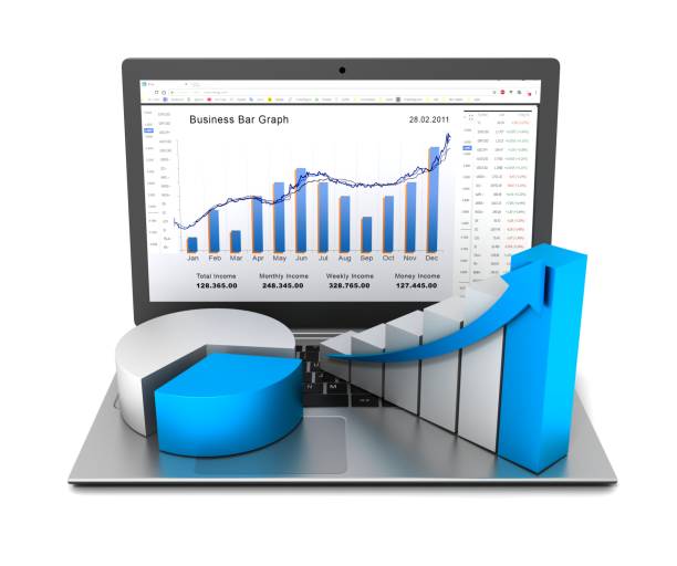 istock laptop and business finance graph 3d illustration 1000859990