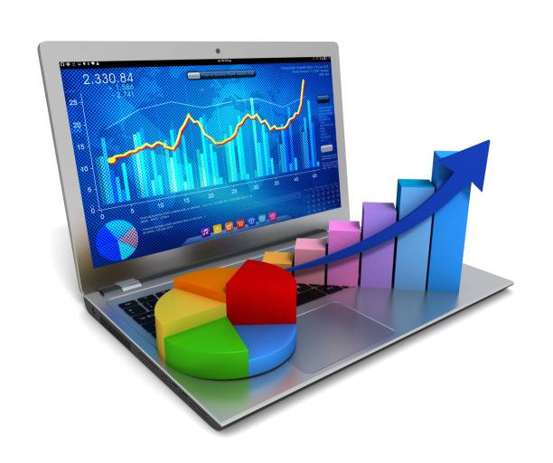 istock laptop and business finance graph 3d illustration 1000862868