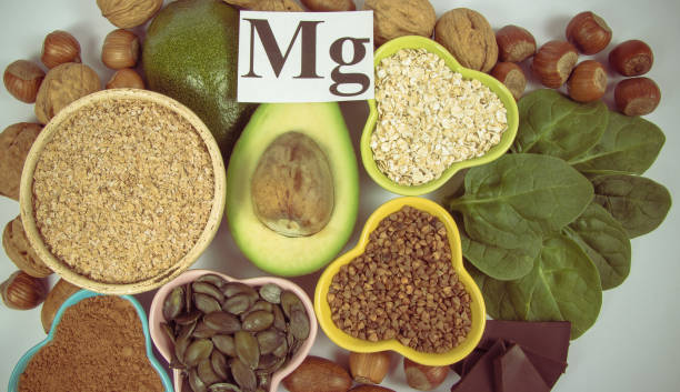 istock Products containing magnesium. Healthy food. White background. 1000863112