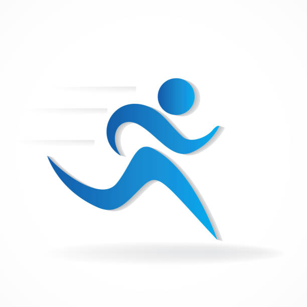 ランナーの男性フィギュア画像ロゴ - scoring run点のイラスト素材／クリップアート素材／マンガ素材／アイコン素材