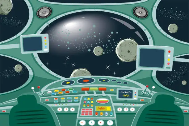 Vector illustration of Spaceship interior