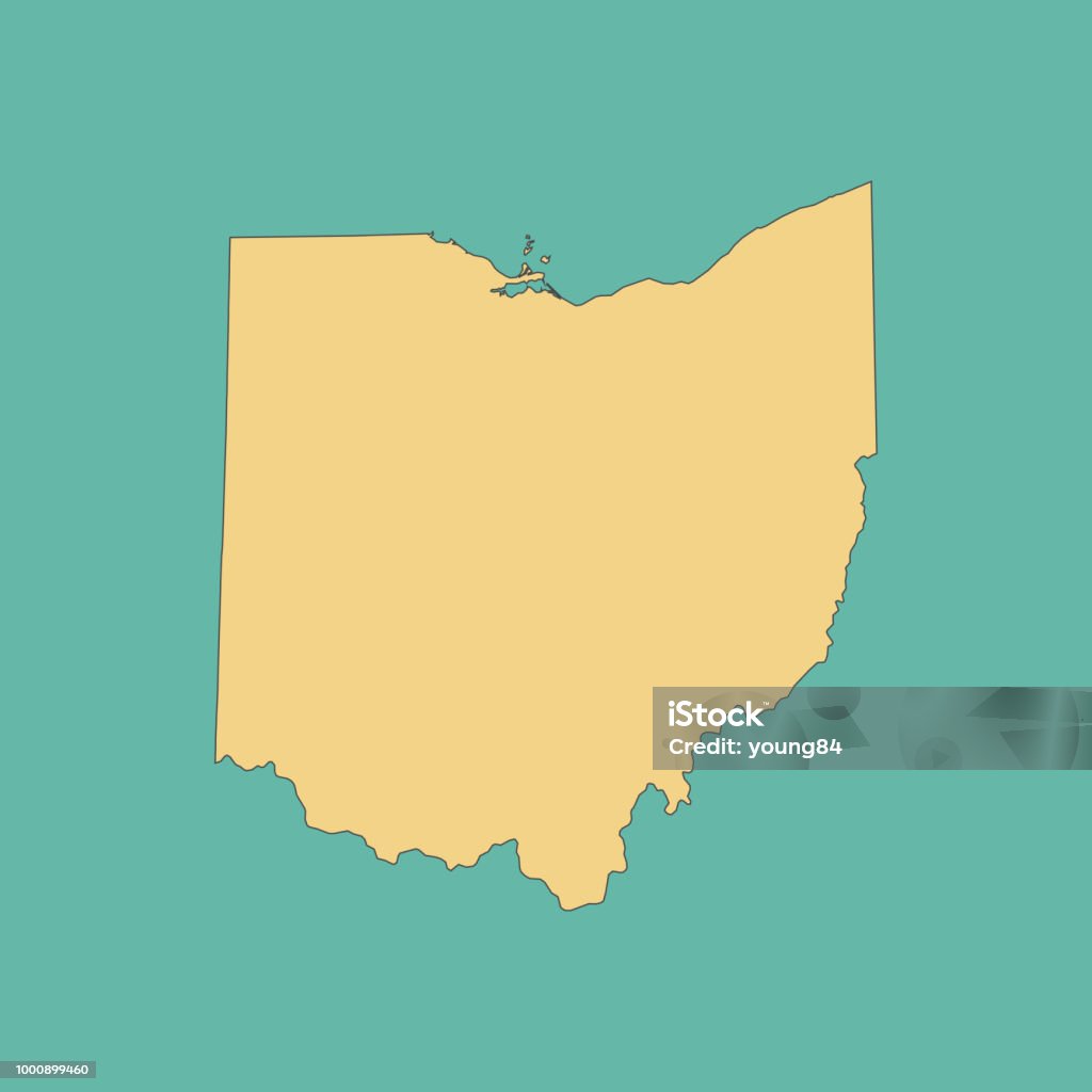 Ohio Map. Simple Ohio Map Stock Illustration - Download Image Now - Illustration, In ...