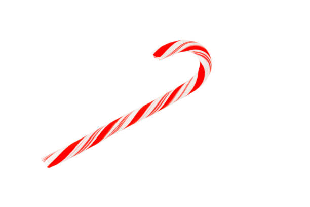 istock Christmas Candy cane with red Bow isolated on white background. 1000908672