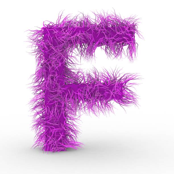 istock Pink fur letter F isolated on white background 1000915610