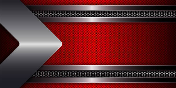 질감 레드 프레임과 금속 색조의 화살표와 기하학적 디자인. - corrugated iron metal red background red stock illustrations
