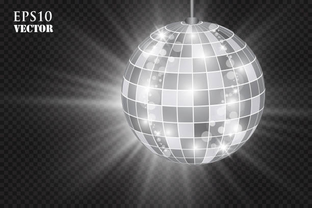 illustrations, cliparts, dessins animés et icônes de boule disco abstrait argent - backgrounds nightclub disco ball disco