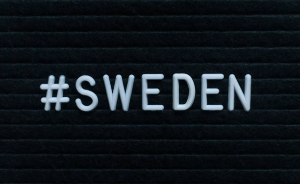 istock Hashtag word #sweden written on the letter board. 1000935810
