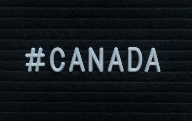 istock Hashtag word #canada written on the letter board. 1000935832