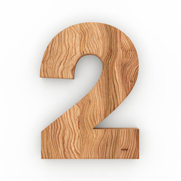istock Wooden number 2 isolated on white background 1000935836
