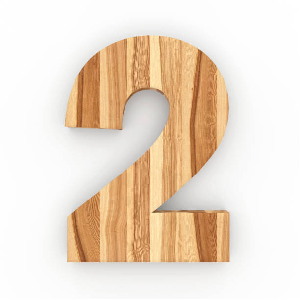istock Wooden number 2 isolated on white background 1000952162