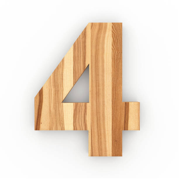 istock Wooden number 4 isolated on white background 1000952278