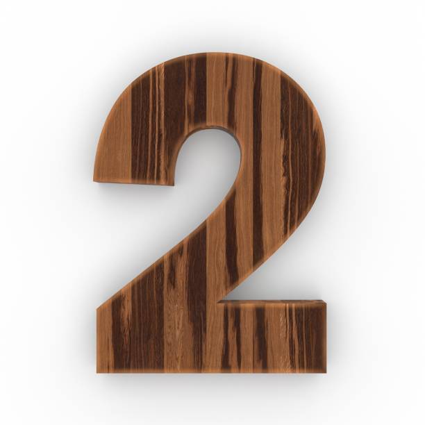 istock Wooden number 2 isolated on white background 1000964028