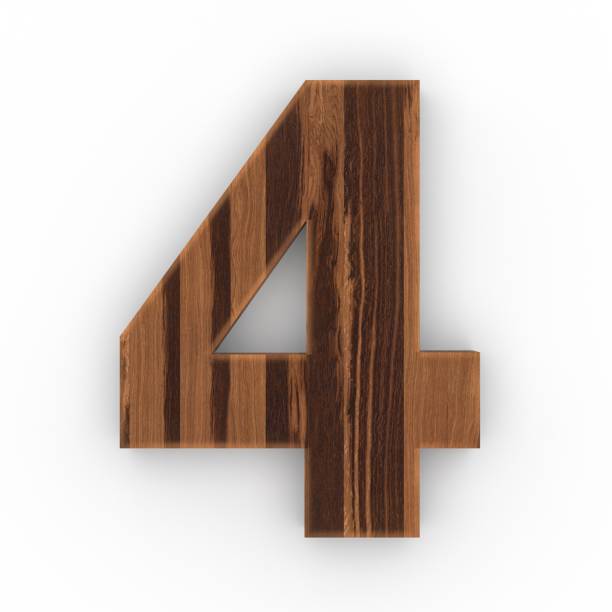 istock Wooden number 4 isolated on white background 1000964098