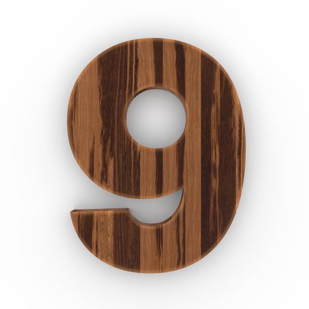 istock Wooden number 9 isolated on white background 1000964468