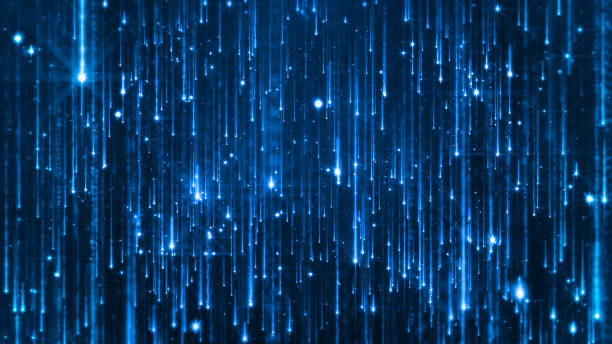 istock 3D rendering of the falling of bright particles. Starfall on a dark background with shiny and glowing asterisks 1000980954