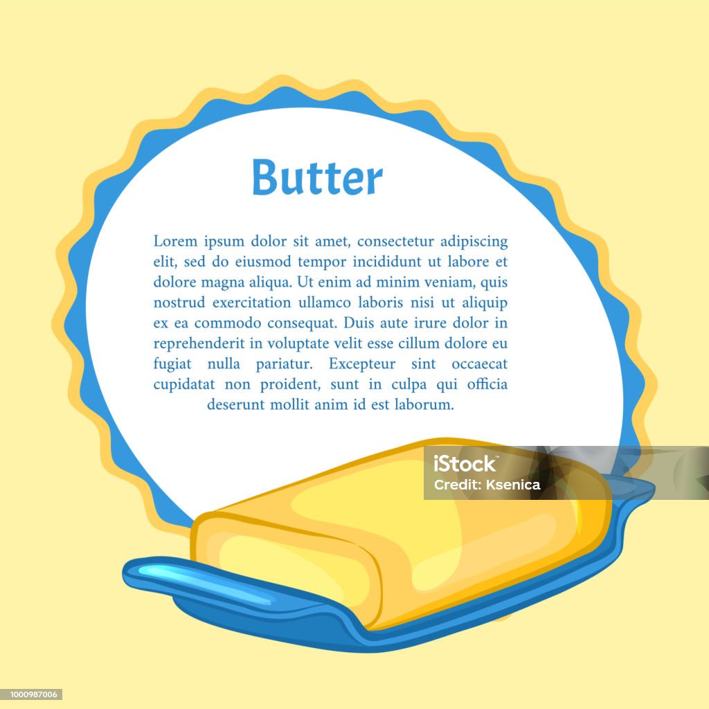 Buttered Frame Butter Frame Banner Cartoon Design Vector Illustration Stock ...