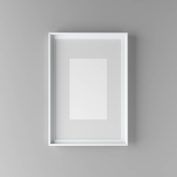 istock Elegant and minimalistic picture frame with parspartu standing on gray wall 1000994572