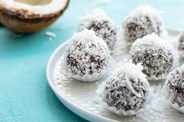 Homemade coconut candies, ready to eat