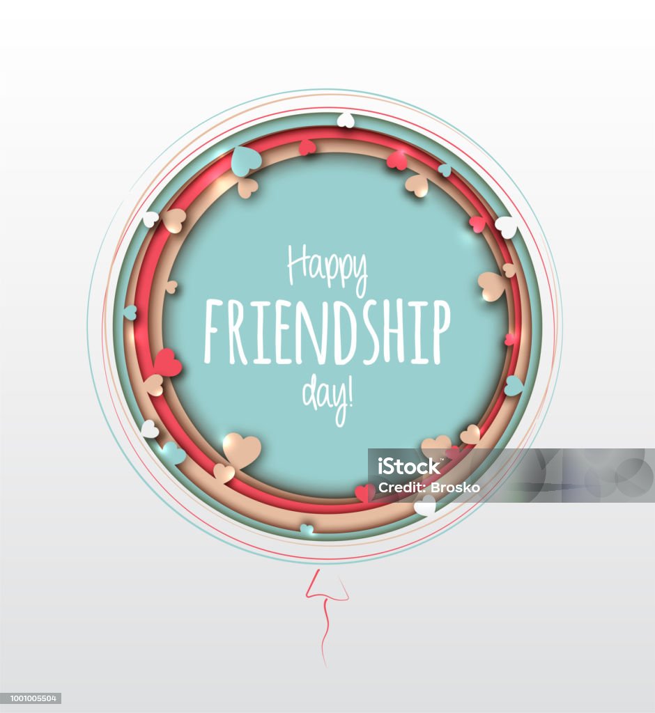 Happy Friendship Day Beautiful Greeting Card For Holiday And ...