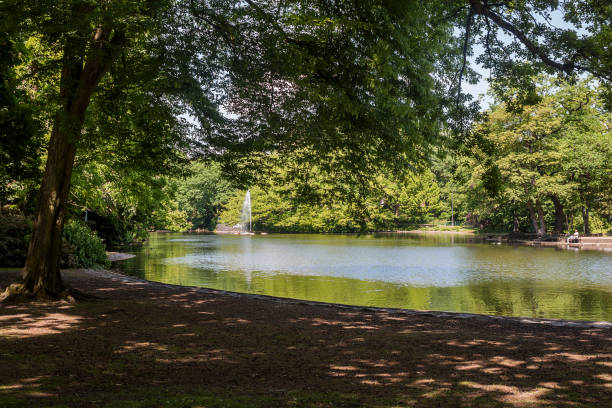 istock Beautiful park scene in public park 1001009240