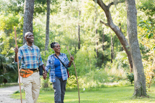istock Senior African-American couple hiking, exploring 1001012552