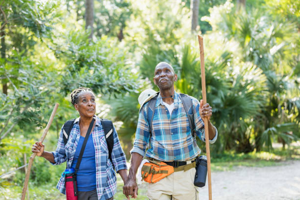 istock Senior African-American couple hiking, exploring 1001013314