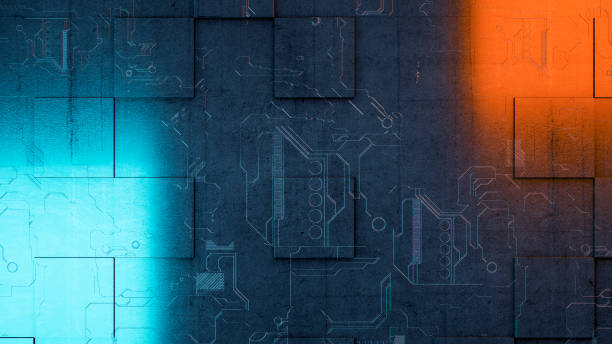 istock Futuristic city wall at night 1001026330