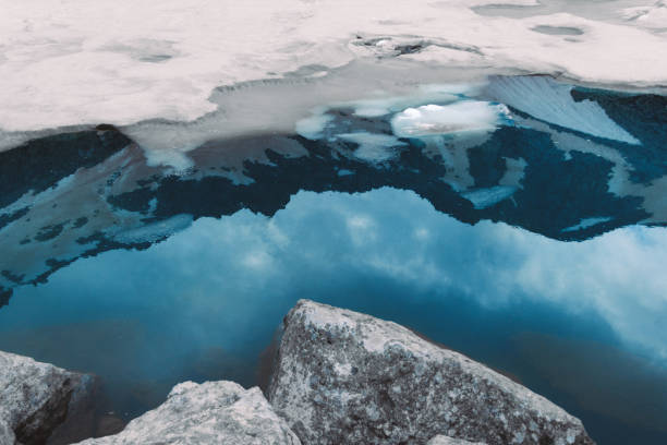 istock water reflection in mountain snowy lake 1001030248