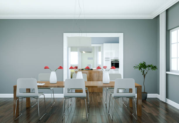 istock Dining room interior design in modern appartment 1001031070