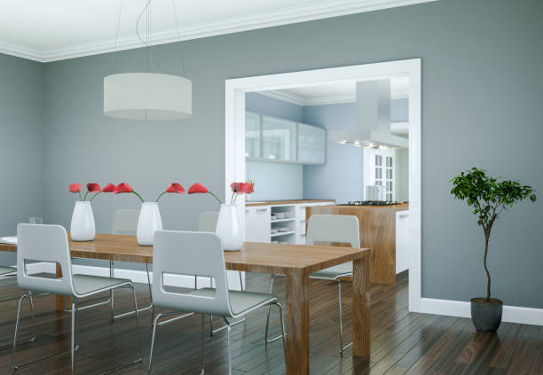 istock Dining room interior design in modern appartment 1001031128