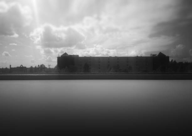 istock Abstract black and white city building background 1001055834