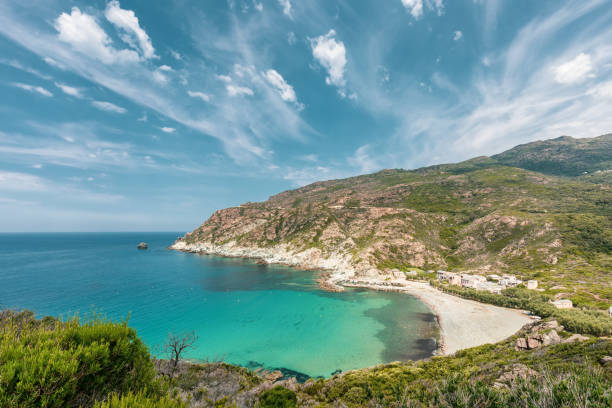 istock Turquoise Mediterranean and beach at Marine de Giottani in Corsica 1001070842