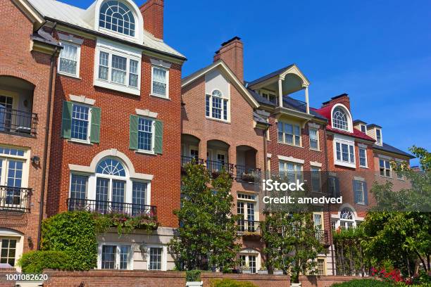 Modern Houses Facing Old Town Alexandria Waterfront In Virginia Usa Stock Photo - Download Image Now