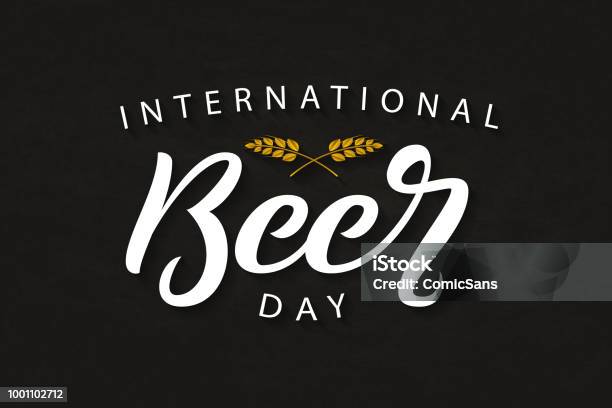 Vector Realistic Isolated Typography Logo For International Beer Day For Decoration And Covering On The Dark Background Stock Illustration - Download Image Now