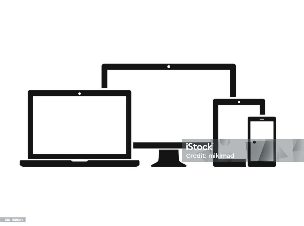 Technology devices icon set Vector technology devices icon set. TV, laptop, digital tablet and smart phone Icon Symbol stock vector