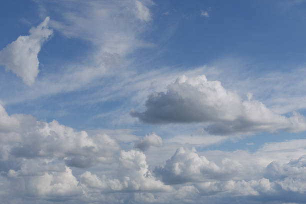 istock A majestic, endless blue sky with a lot of massive lush white clouds 1001118382
