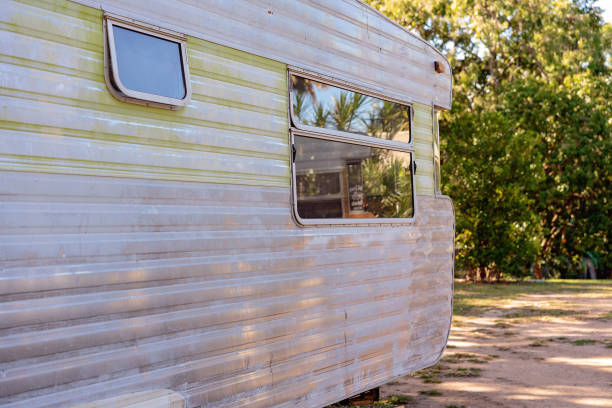 istock Exterior Of A Vintage Caravan 1001121376
