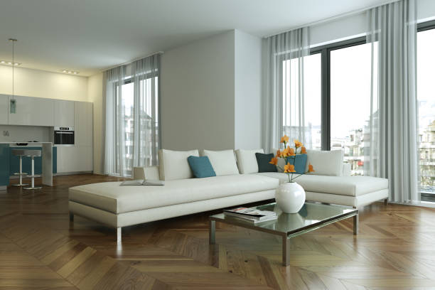 istock modern living room interior design with concrete wall 1001123922