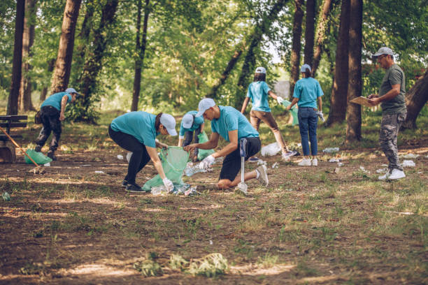 istock Group of volunteers collecting garbage 1001137038