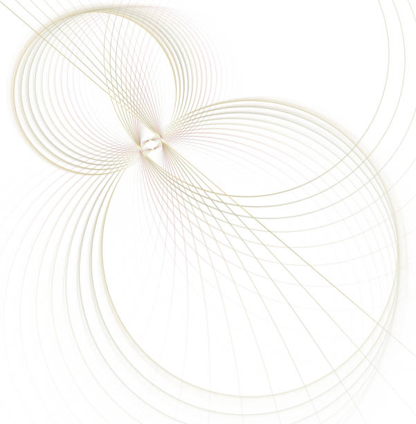 Illuminated curved lines. Glowing particles and wireframe. Futuristic illustration Technology digital vortex or swirl background. Abstract spirograph element. Fractal graphics.