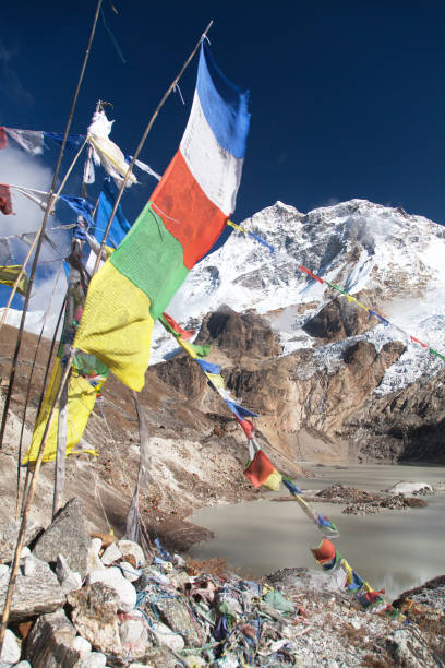 istock Mount Makalu with buddhist prayer flags 1001164804