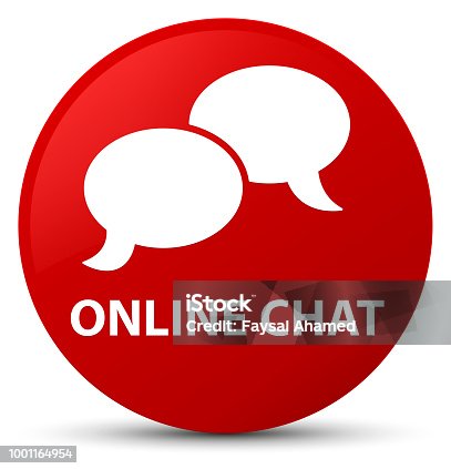 istock Online chat red round button 1001164954