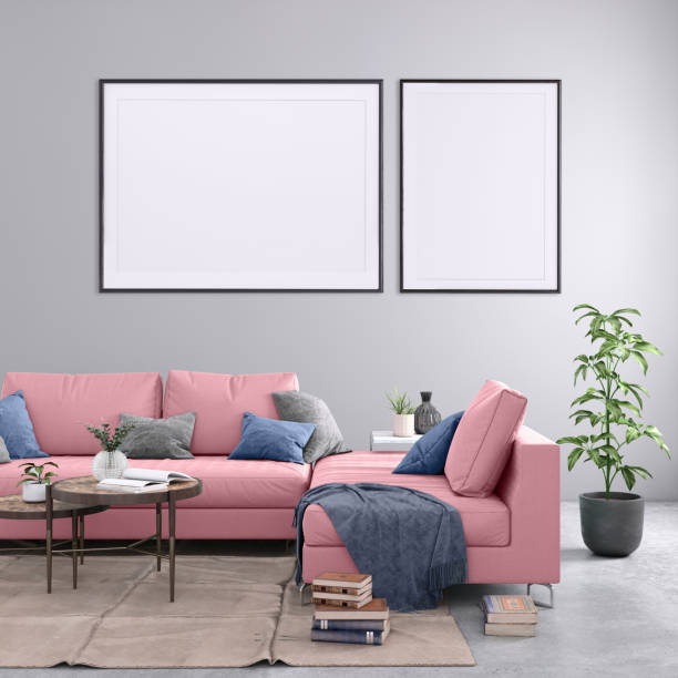 istock Blank poster frame on the living room wall 1001165694