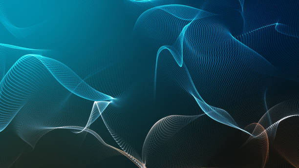 istock Fantasy blue textured abstract shape and light particles in organic motion. 1001165888