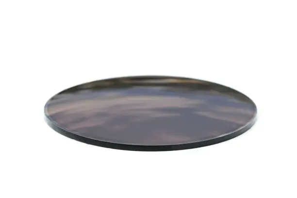 Image of resin glass for spectacles on white background. Glass Lenses.