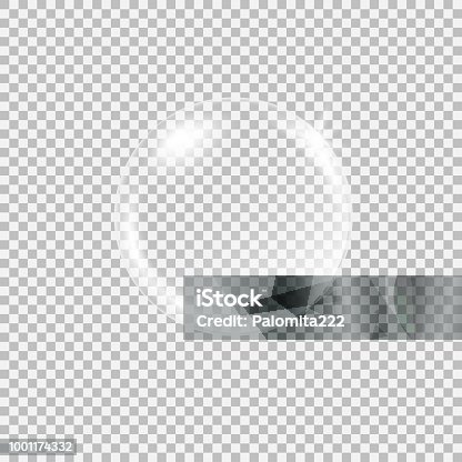 istock Transparent glass sphere with glares and highlights 1001174332