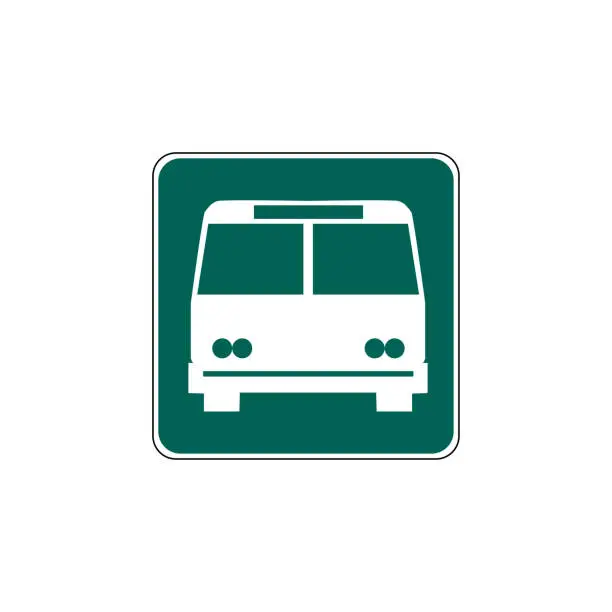 Vector illustration of USA traffic road signs.general information sign for a bus station. vector illustration
