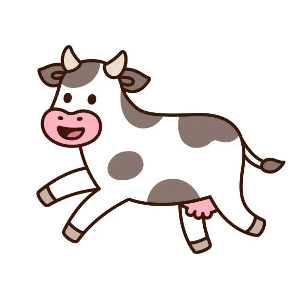 Vector illustration of Cute cartoon cow