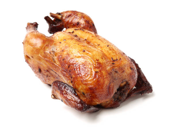 istock Poultry: Roast Chicken Isolated on White Background 1001193240