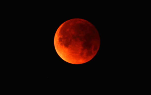 The Super Blue Blood Moon in the Sky stock photo